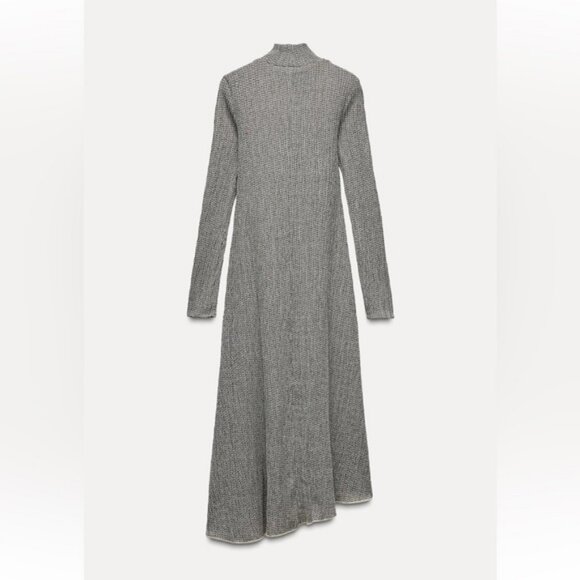 ZARA TEXTURED ASYMMETRIC DRESS - Picture 4 of 6